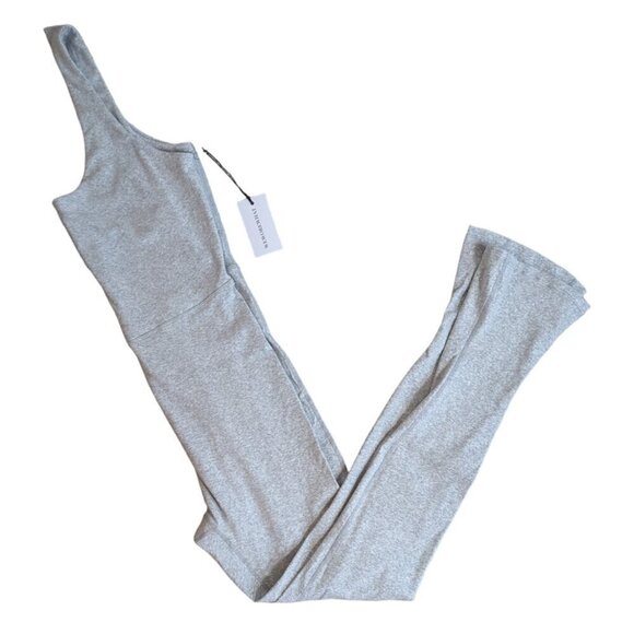 WeWoreWhat REVOLVE Heather Gray Henley Flare Jumpsuit XL - Picture 6 of 12